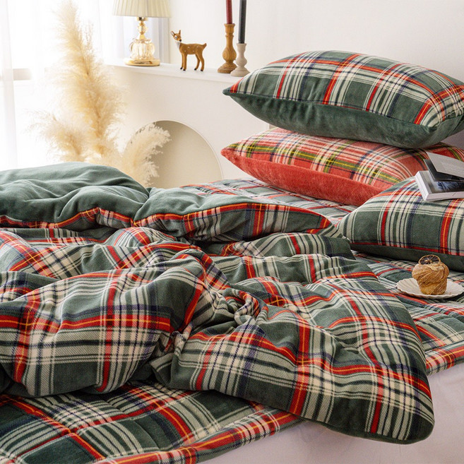 밀크극세사 차렵이불 누빔패드 베개커버 겨울이불 솜빠짐방지