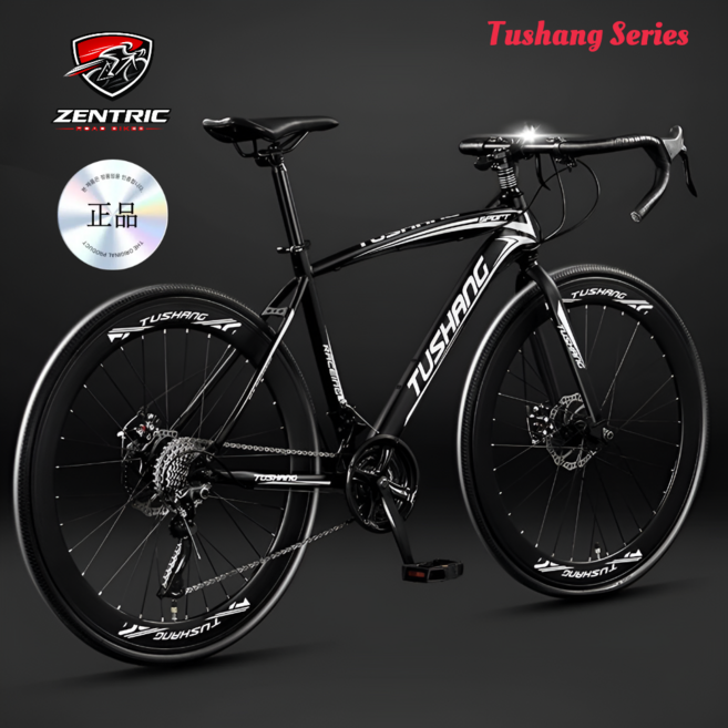 젠트릭 투생 700C 로드자전거 27단 다이내믹 가벼운 입문용 편안한 라이딩, 1개, 174cm, 1. ZE-카본 블랙