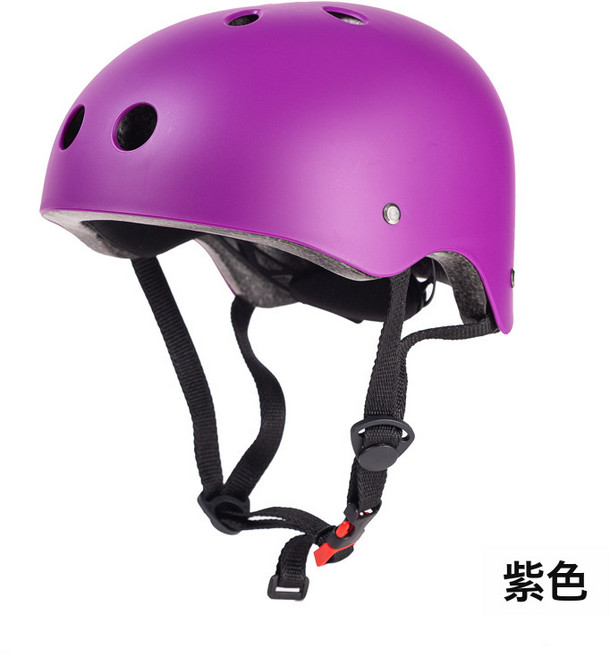 騎行滑板頭盔成人兒童輪滑鞋平衡車頭盔可調漂流安全帽, 磨砂紫色