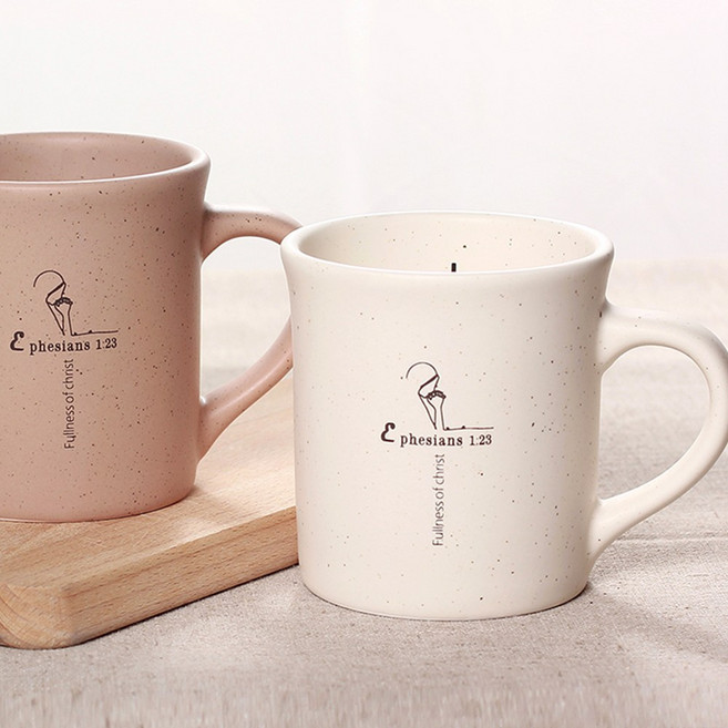 벨누벨 그리스도의 충만 말씀 머그컵 기독교 교회 선물 용품, 레드브라운, 1개