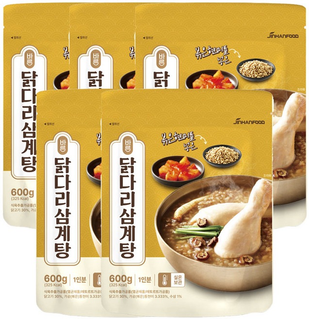 바른 닭다리삼계탕, 5개, 600g