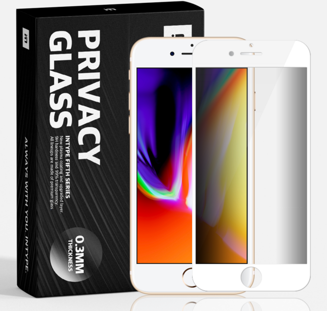 인타입 아이폰 풀커버 강화유리 사생활보호필름 2p, [사생활] 아이폰7+/8+ 플러스 화이트 2매, 2개