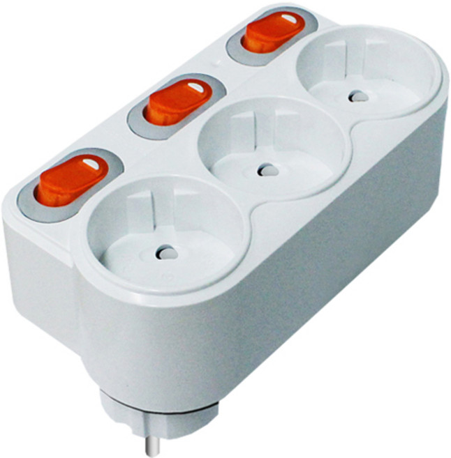 현대일렉트릭 안전한 국내산 회전 개별 3구 멀티탭