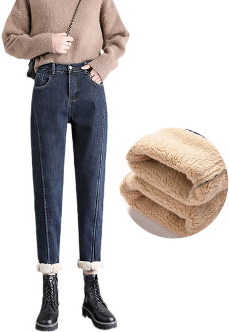 여성 기모 청바지 겨울 도톰한 스웨이드 빅사이즈 팬츠 셀럽당 K0299