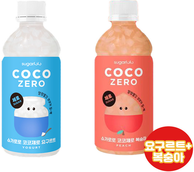 슈가로로 코코제로 340ml 요구르트6개+복숭아6개/무설탕/제로음료