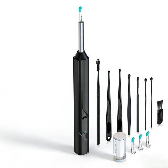 AIVK NE2可視挖耳勺 挖耳神器 智能可視內視鏡 500W高清可視 挖耳 耳屎內視鏡 挖耳神器 挖耳棒 掏耳器, 升級版【黑色】【限時秒殺價】, 1吋