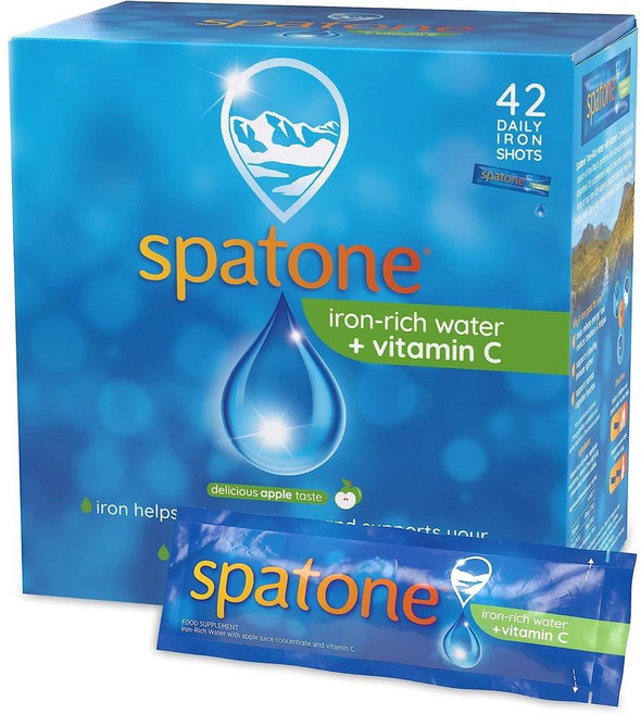 Spatone 스패톤 천연 철분 파우치 비타민C 사과맛, 1개, 1.05L