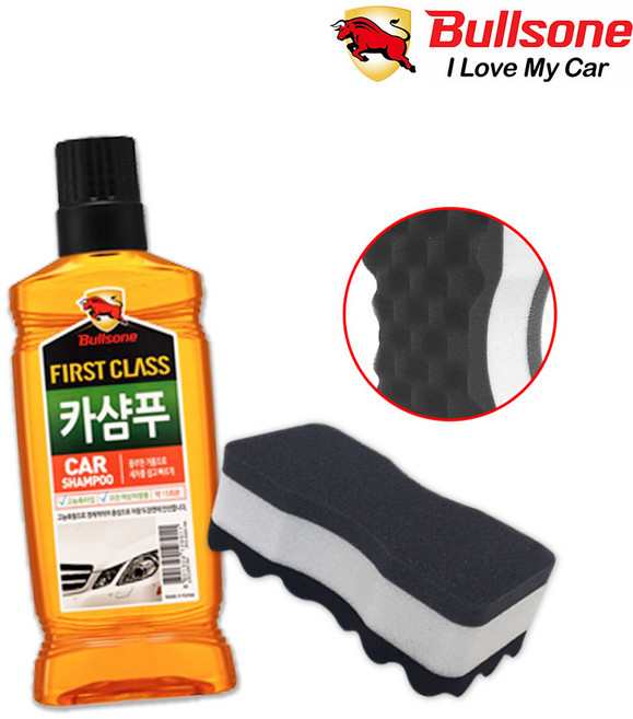 불스원 퍼스트카샴푸+세차스펀지세트 세차용, 퍼스트클래스카샴푸+세차스폰지, 1개