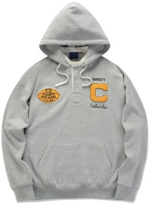 columbiauniversity ROSEBOWL CHAMP FLEECE RUGBY HOODY M그레이, L