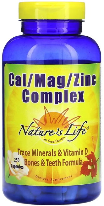 단백질 비타민 철분 마그내슘 칼슘 Nature's Life Cal/Mag/아연 복합체 캡슐 250정 고루고루섭취해주세요, NaturesLifeCalMag아연복합체캡슐250정, 1개 - 쿠팡