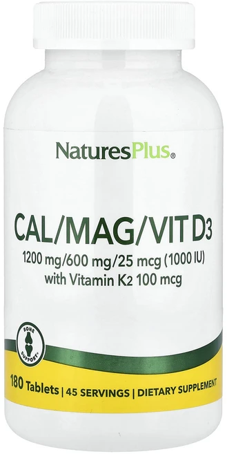 NaturesPlus 비타민K2 함유 칼슘/마그네슘/비타민D3 180정, NaturesPlus비타민K2함유칼슘마그네슘비타민D31, 1개 - 쿠팡