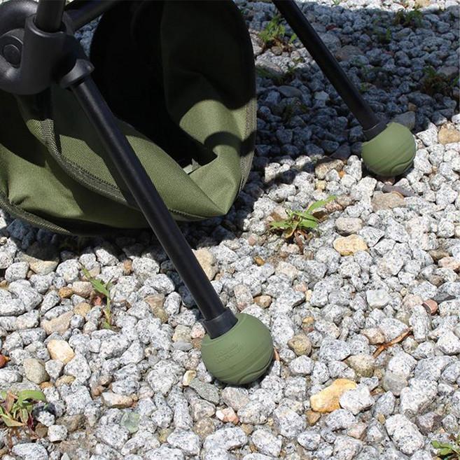 실리콘 캠핑의자 발커버 자캠 볼핏 4p 헬리녹스 체어원 체어투 호환 테니스공 대체품 볼캡 커버 발끝커버, 카키