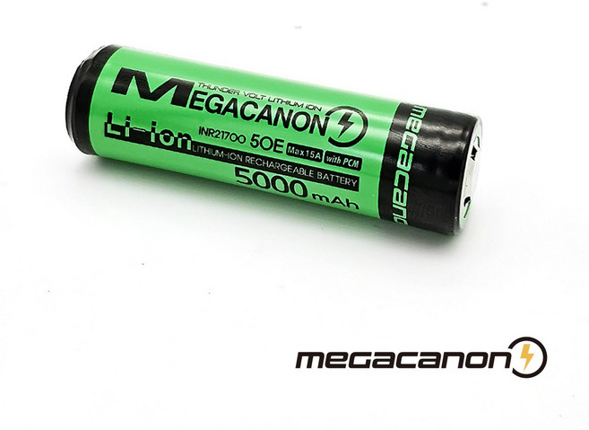 메가캐논 21700 5000mAh 보호회로 삼성Cell 50G 50E MEGACANON KC인증, 5000mAh 플랫(와이드)