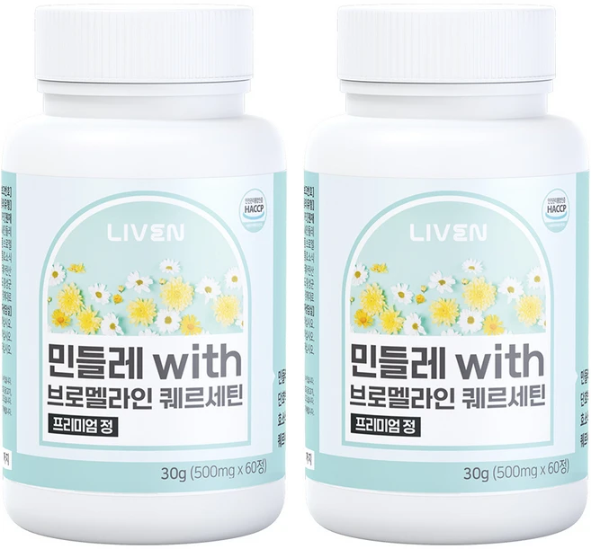 [라이븐] 민들레 브로멜라인 퀘르세틴 단호박 프리미엄정, 2개, 60정 - 쿠팡