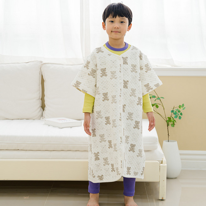 꾸미 반팔 면누비 아동수면조끼 유아수면조끼