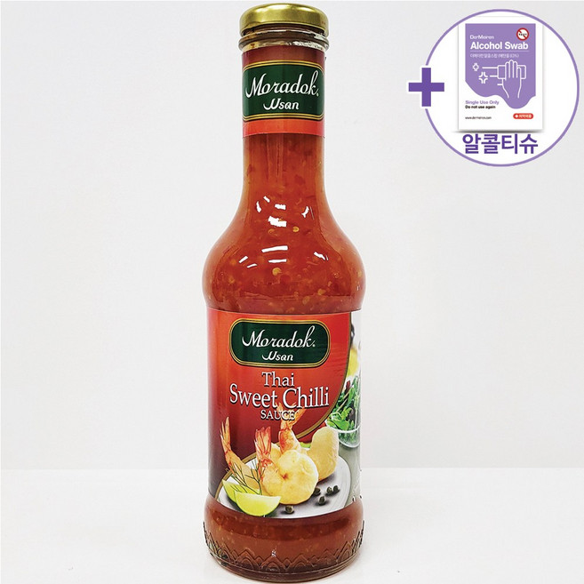 코스트코 MORADOK 태국 스위트 칠리 소스 600ml [에어캡포장] + 더메이런알콜티슈, 1개