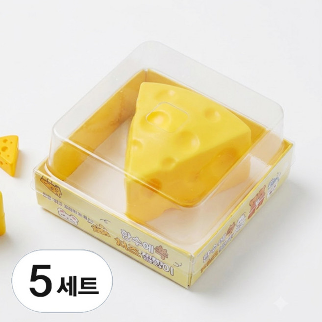 한손 치즈 슬랑이 빠작빠작 크런치 스퀴시 말랑이, 옐로우, 80g, 5개