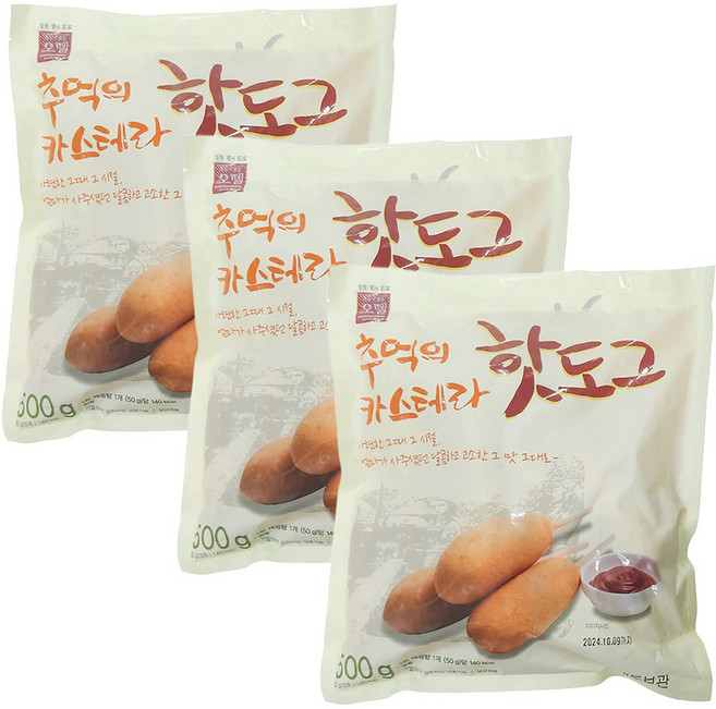 오뗄 추억의 카스테라 핫도그 500g, 3개