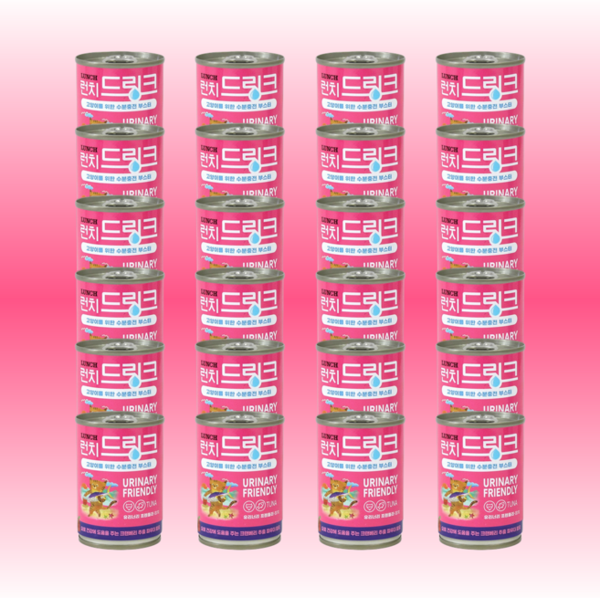 런치 드링크 프렌들리 고양이 주식캔, 24개, 유리너리 참치