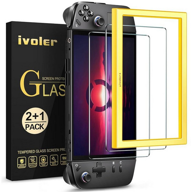 Ivoler 레노버 Legion Go 게이밍 핸드헬드 8.8인치 2023용 업데이트 버전 액정보호필름 강화 유리 정렬 프레임 Go용 투명 HD 클리어 긁힘 방지 2팩 21762, Legion Go 8.8'', Transparent