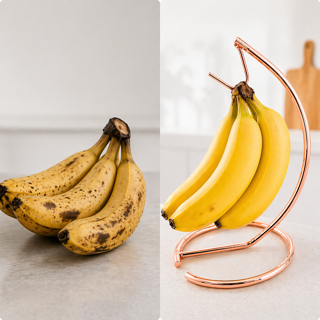 로에드 바나나걸이 보관 스탠드, 1개, 로즈골드