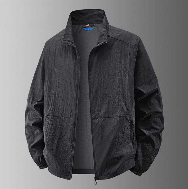 POMTOR 남성용 여름 자외선 차단 얇은 재킷 빅 사이즈 오버핏 초경량 바람막이 방수 방풍 아웃도어 코트