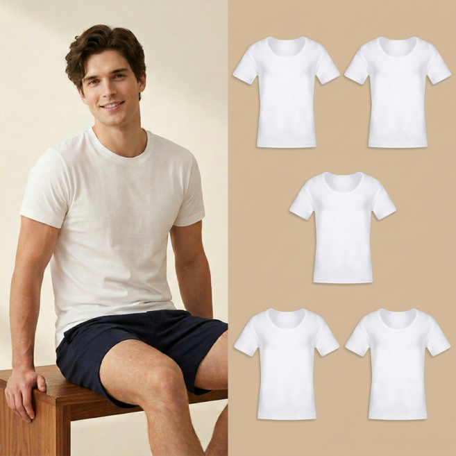 제임스딘 남성 순면 반팔런닝 5매입 세트