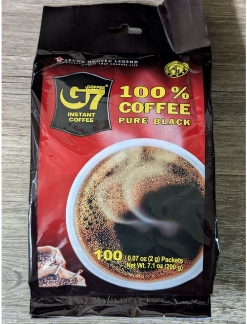 G7 越南 G7 純黑即溶咖啡 100 包 (200克), 1個, 黑咖啡2g*100入/袋, 200g