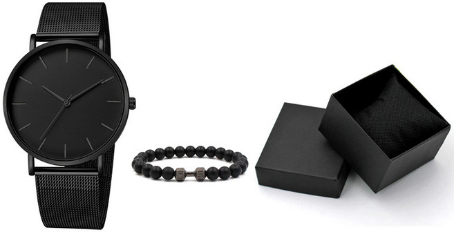 헤이린 남성 캐주얼 손목 시계 패션 팔찌 세트