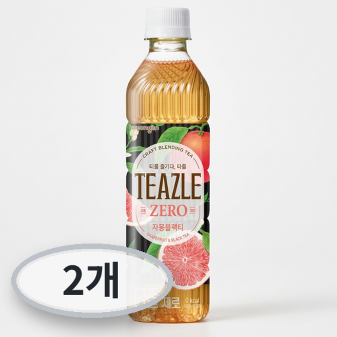 티즐 제로 자몽블랙티 500ml, 2개