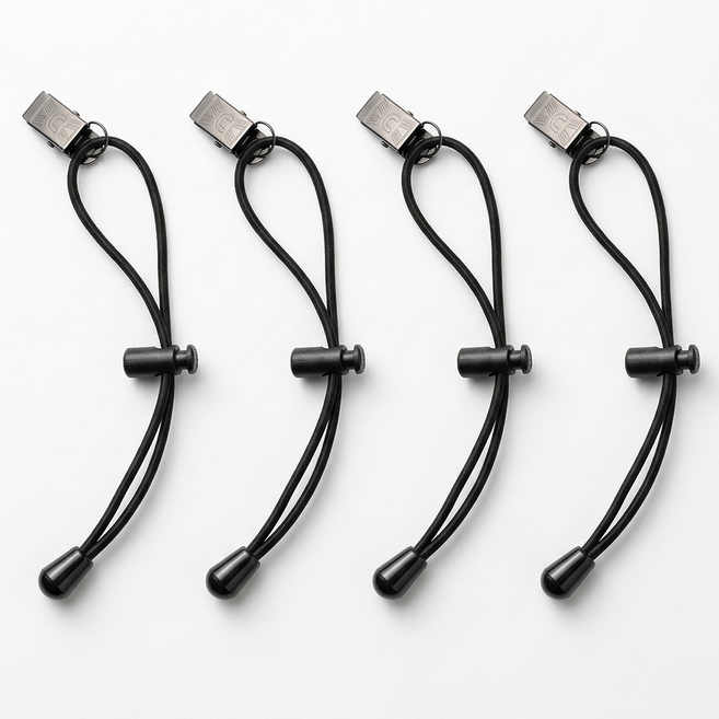 두루 쓰임 바지 밑단 끌림방지 길이 조절 고정 스트랩 집게, 블랙, 4개