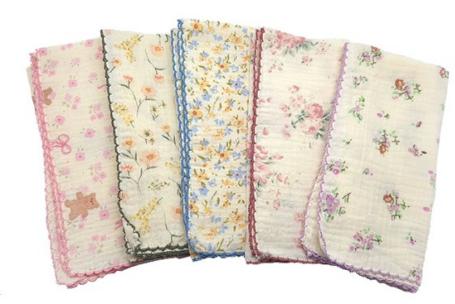 [3개 1세트] 요루면 가제 손수건 / 3매 거즈면 사각 40cmX40cm