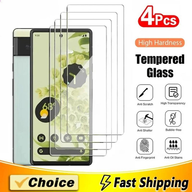 강화 유리 스크린 프로텍터 보호 필름, 1개, 5. For Pixel 6 / A. 4Pcs Te...