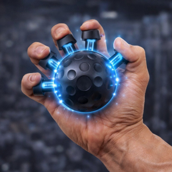 온별담 손가락 악력기 무소음 전완근 운동기구 남성용, 1개, 블랙