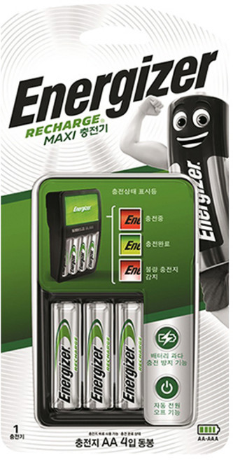에너자이저 MAXI충전기+충전건전지AA4알, 1개