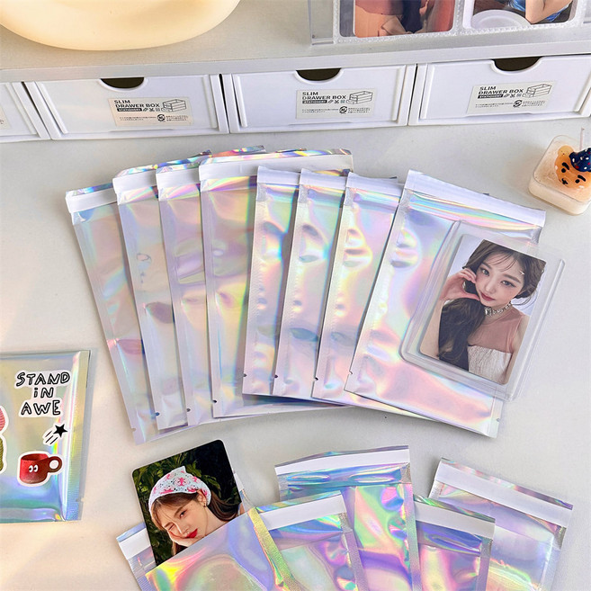 오로라 포카포장용품 접착식 opp 봉투 포카 포장 포토카드 슬리브 탑로더 프로텍터 탑꾸 앙스타 파샤코레, 오로라OPP-(L), 10개