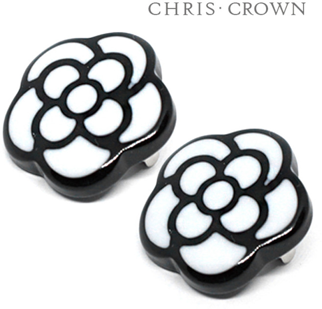 크리스크라운 블랙 로즈 미니 포인트 패션 브로치 2P