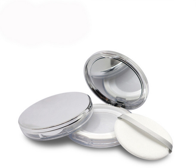 슬림형 메쉬 파우더용기 그물망, 1개, 실버