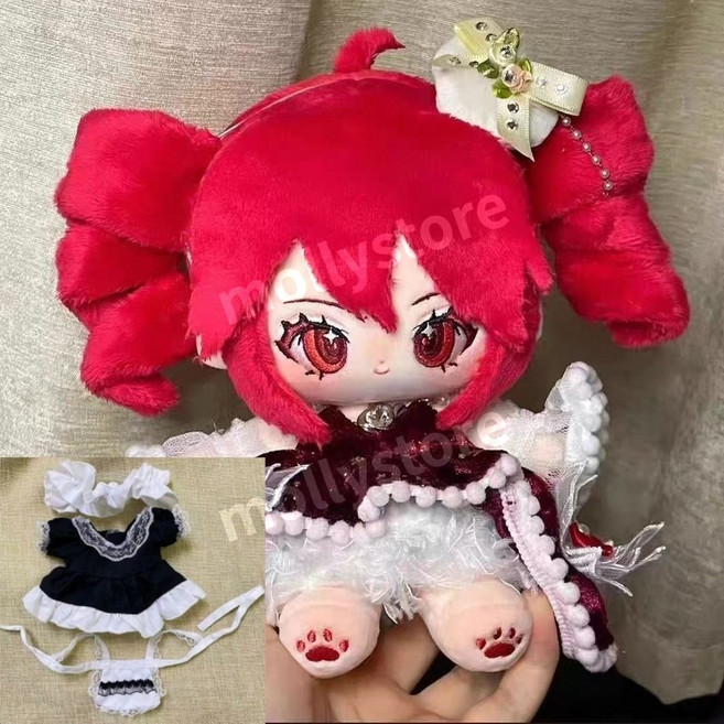 카사네 테토 20cm 무속성 솜인형 아이돌 인형옷, 1개, 인형 (뼈)+ 메이드 옷