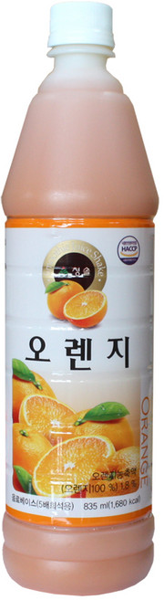 청솔 오렌지 원액 835ml, 1개