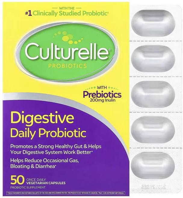 컬처렐 다이제스티브 데일리 프로바이오틱 유산균 100억 CFUs 베지테리안 캡슐, 50정, 1개