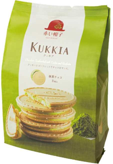 紅帽子KUKKIA法蘭酥【抹茶風味】日本進口餅乾 酥脆口感 下午茶點心, 78g, 1個