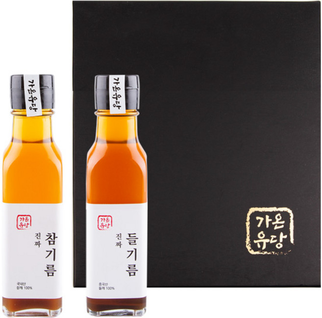 우리동네 방앗간 참기름 선물세트 (국산참기름200ml + 국산들기름200ml + 국산볶음참깨 100g 중 택2), 국내산 들기름200g+참깨100g 세트, 1개