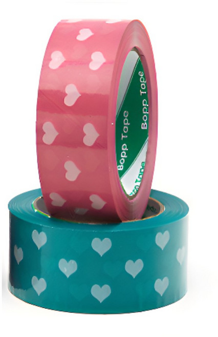 귀여운 패턴 포장용 박스 테이프, 1개, 분홍하트무늬