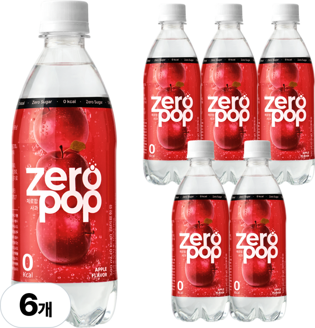 잇더핏 제로팝 사과맛 애사비소다 제로 탄산음료, 6개, 500ml