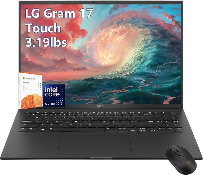LG-그램 노트북-17인치 터치스크린 2.5K - 인텔 코어 울트라 7 프로세서 32GB RAM 2TB PCIe SSD 윈도우 11 백라이트 키보드 2025 AI PC 코파일럿, 2 Windows11 Pro+32GB RAM| 2TB