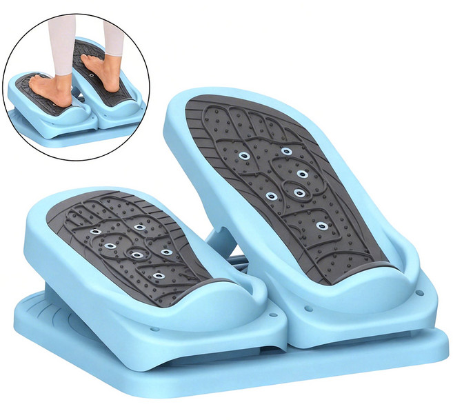 YOPENCE 2in1 가정용 지압 스텝퍼 종아리 스트레칭 보드 실내 하체운동기구, 블루