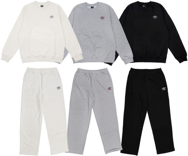 [백화점 정품] 엄브로 25FW 에센셜 스몰로고 맨투맨 티셔츠 스트레이트 팬츠 7종 택1 + 스포츠양말