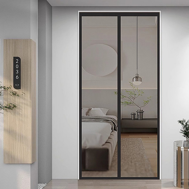 피노블릭 찢어지지 않는 찍찍이 현관 방충망 자석 모기장, 3번 - 검정(고급망)