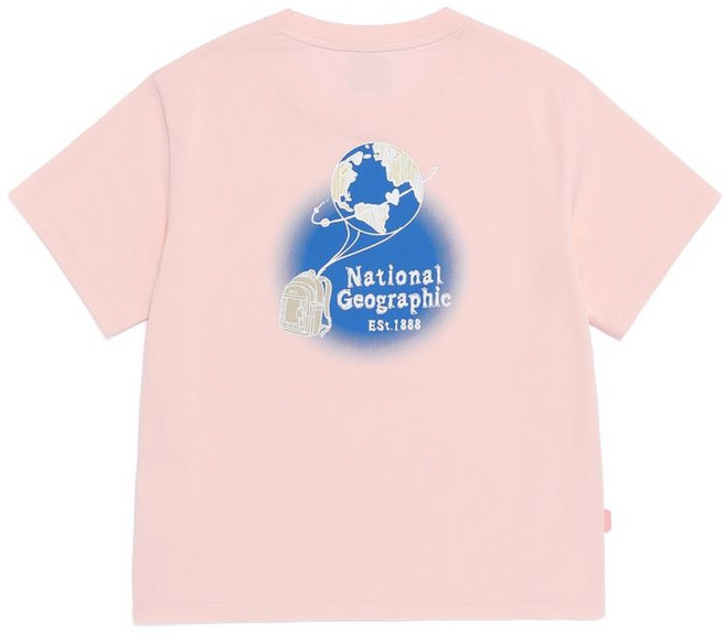 내셔널지오그래픽 NATIONALGEOGRAPHIC N262WTS970 여성 캐스터 지구 그래픽 반팔 티셔츠 ICE PINK